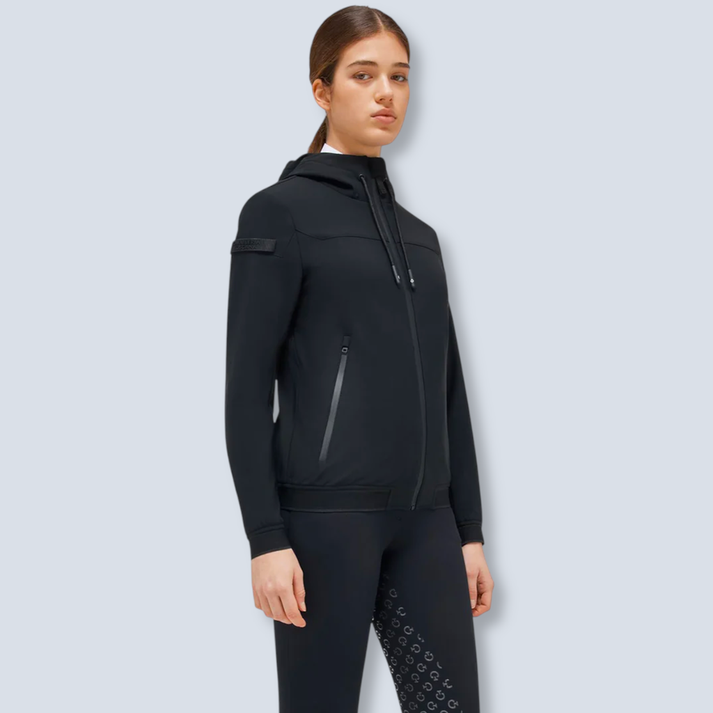 Jersey and Velvet Hooded Full Zip Softshell Jacket