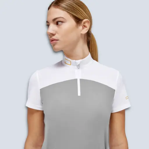 JERSEY/ MESH INSERT S/S ZIP COMPETITION POLO