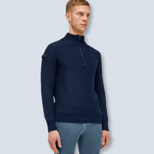 CT Label Half Zip Turtieneck Merino Wool Knit Sweater Man  
