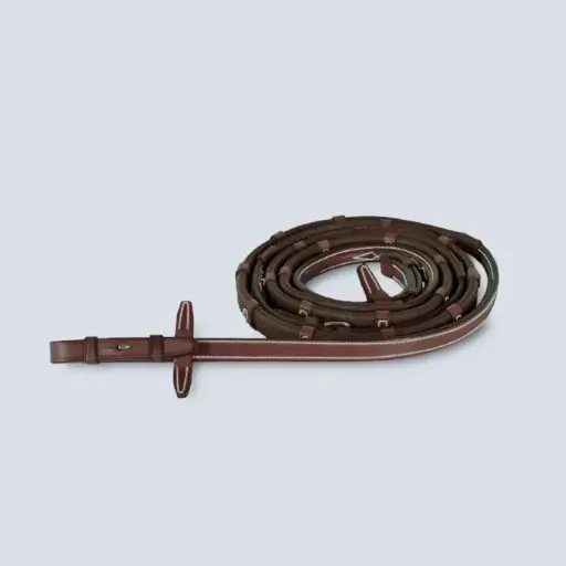 Raised Rubber Reins with Stoppers with Fancy Stitching RE17HSP